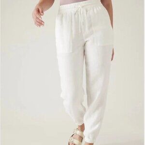 NWT Athleta Tall Retreat Linen Joggers in White